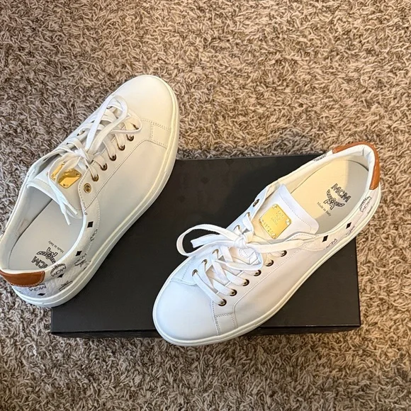 MCM White and Brown Sneakers